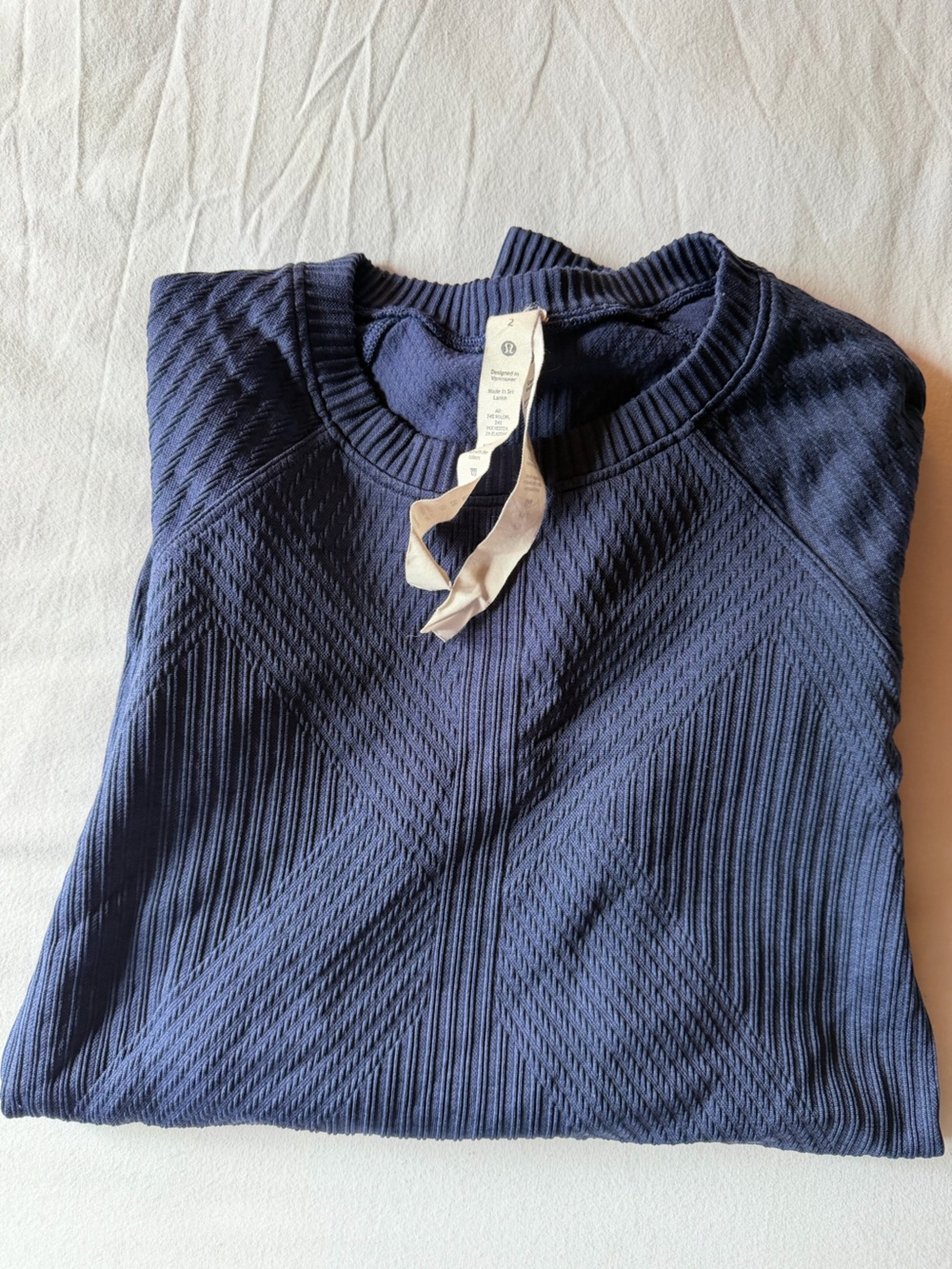 lululemon athletica Navy Textured Crew Long Sleeve